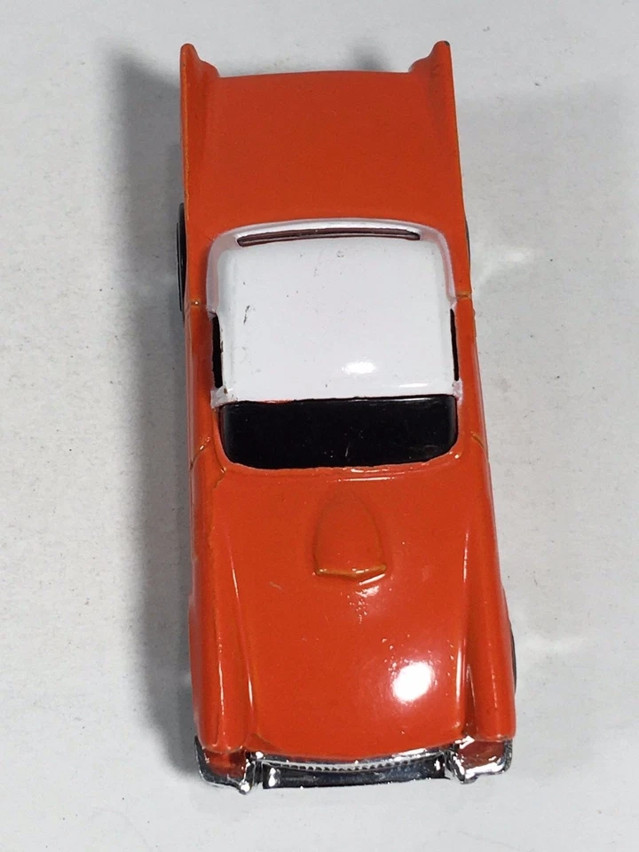 Hot Wheels 2008 '57 T-Bird Thunderbird naranja con techo blanco HW coches misteriosos Foto 4 de 4