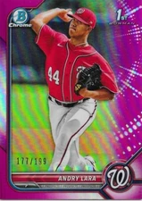 2022 Bowman Chrome Prospects Andry Lara 177/199 Rookie Fuchsia Refractor #BCP-70
