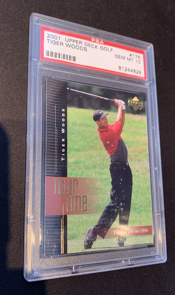 TIGER WOODS~2001 UPPER DECK GOLF TOUR TIME PSA-10 GEM-MT HOT