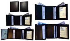Lot of 5 Man's Trifold wallet genuine calfskin Leather 8 credit card 2 bill slot
