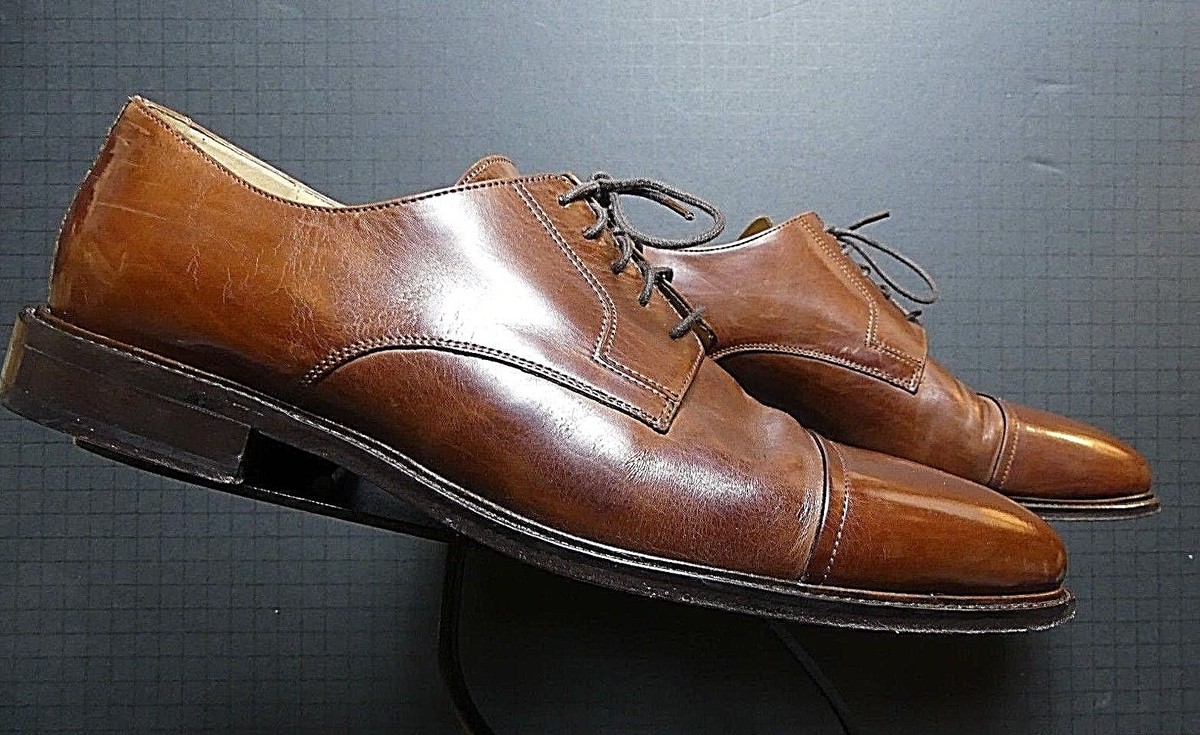 Johnston & Murphy Classic Chestnut Brown Leather Cap-Toe  display picture 2