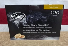 Bradley Smoker Hickory Wood Bisquettes, Bold Flavor, 100% Wood [120ct] - BTHC120