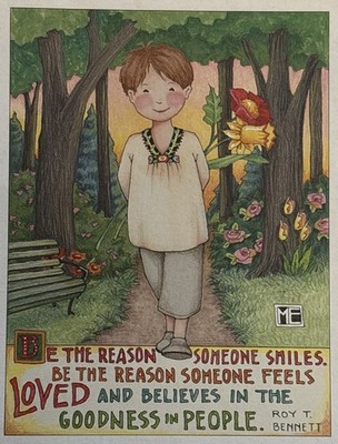 Mary Engelbreit Handmade Magnet -Be The Reason Someone Smiles 