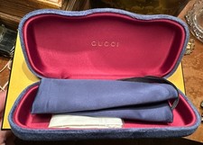 GUCCI Eye Glasses Case - Hard Shell- Cloth  Pouch - BLUE NEW