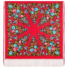 Russian Pavlovo Posad Vintage Shawl (100% wool) Xaile Hale Foulard Châle