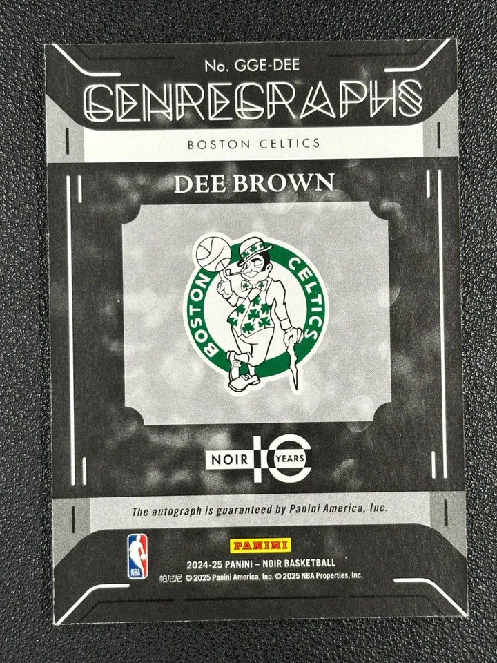 2024 Panini Noir Dee Brown Genre Graphs  Auto 56/99 Celtics #Z - Image 2 of 2