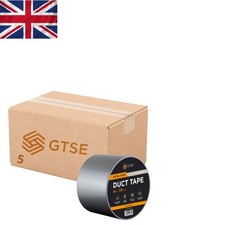 Durable 5 Rolls Waterproof Duct Tape 100mm x 50m - No Residue, Strong Adhesive 0.38 per metre