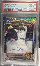 Leo De Vries 2025 Bowman Chrome Prospect Mini-Diamond Autograph /100 Padres