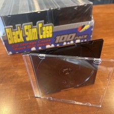 100 Black Slim CD DVD Jewel Cases 5mm Storage Lot Open Package 97 Remaining   