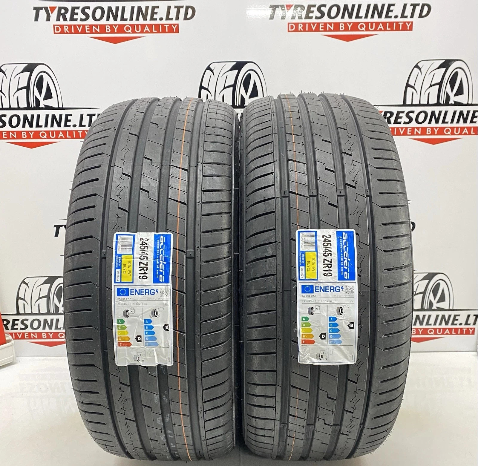2 X 245 45 19 ACCELERA EVT 102Y XL 245/45ZR19 BRAND NEW B RATED WET GRIP 2454519