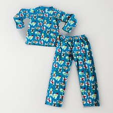 The Children's Place Christmas Fleece 2pc Pajamas Youth Large 10/12 Blue-SALE
