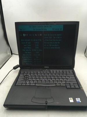 DELL LATITUDE C610 - BOOTS TO BIOS - INTEL PENTIUM III - NO RAM - READ DESC - BB