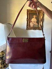 Rare Vintage Handmade Etienne Aigner Oxblood Leather Shoulder Bag 1960s 1970s