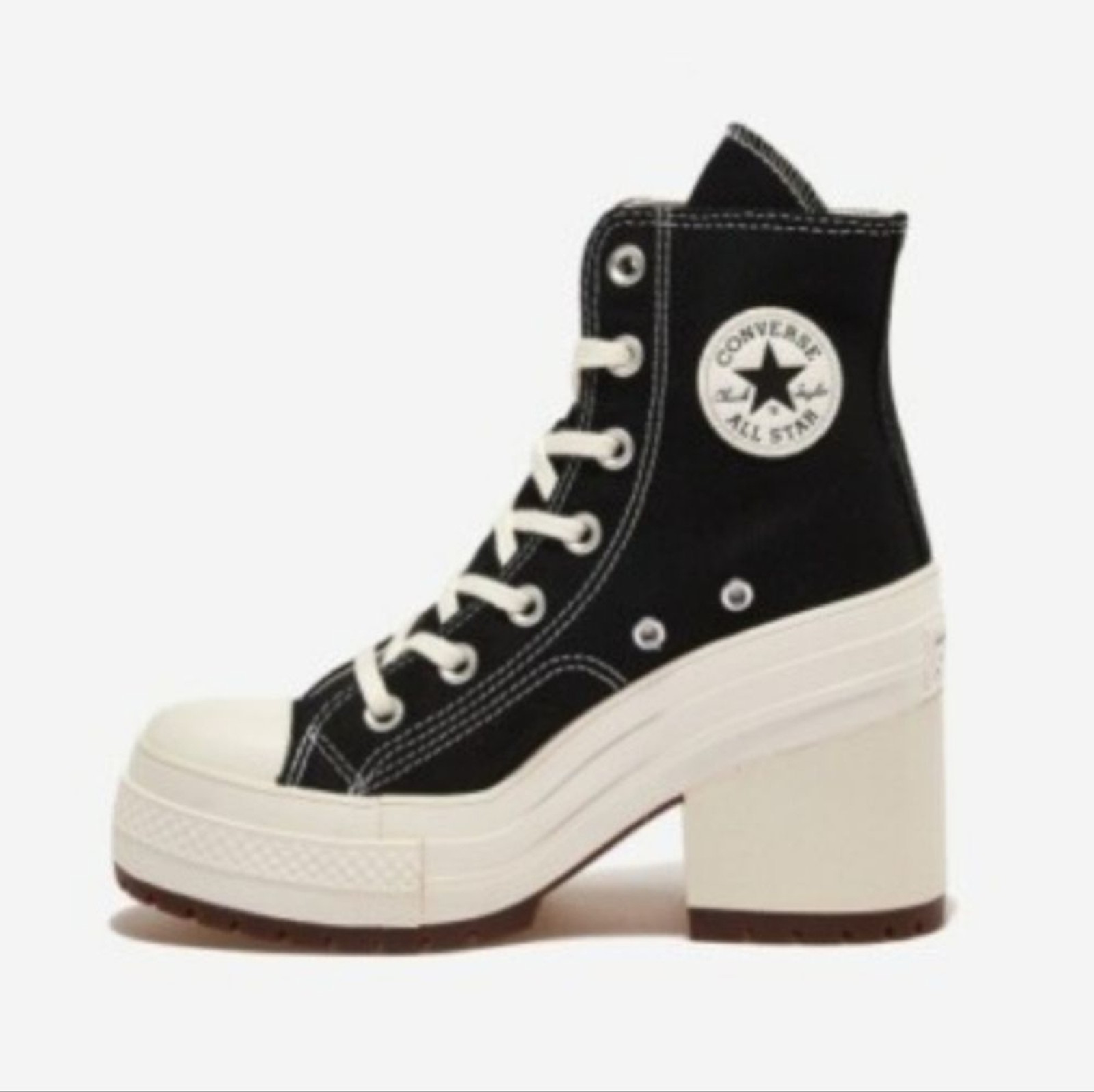 Converse Chuck 70 High Heel Platform Sneakers in Black White Size 6.5-image
