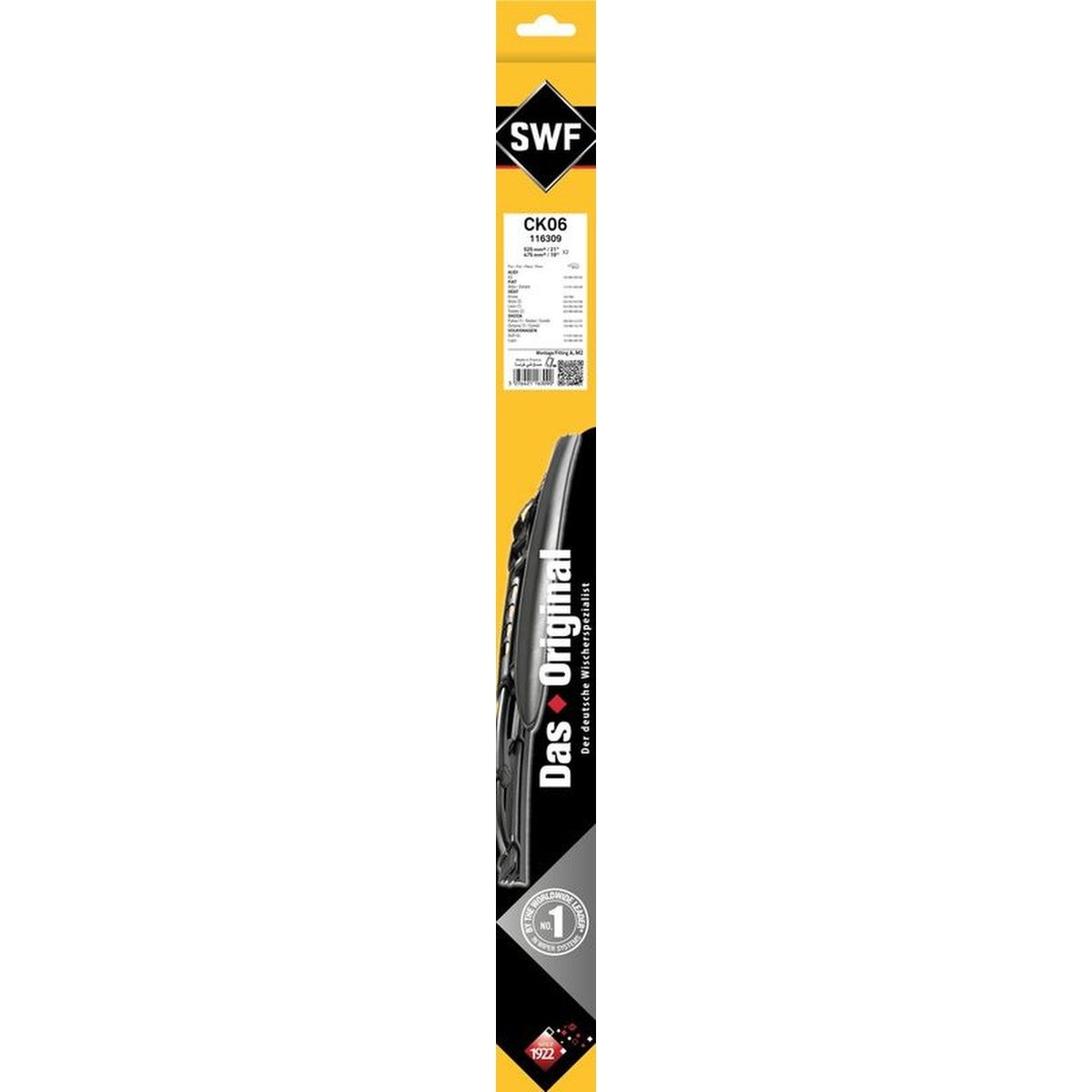 SWF 116309 Spazzola tergi DAS ORIGINAL SET anteriore, 475mm, con adattatore premontato, Fissaggio a gancio - Immagine 2