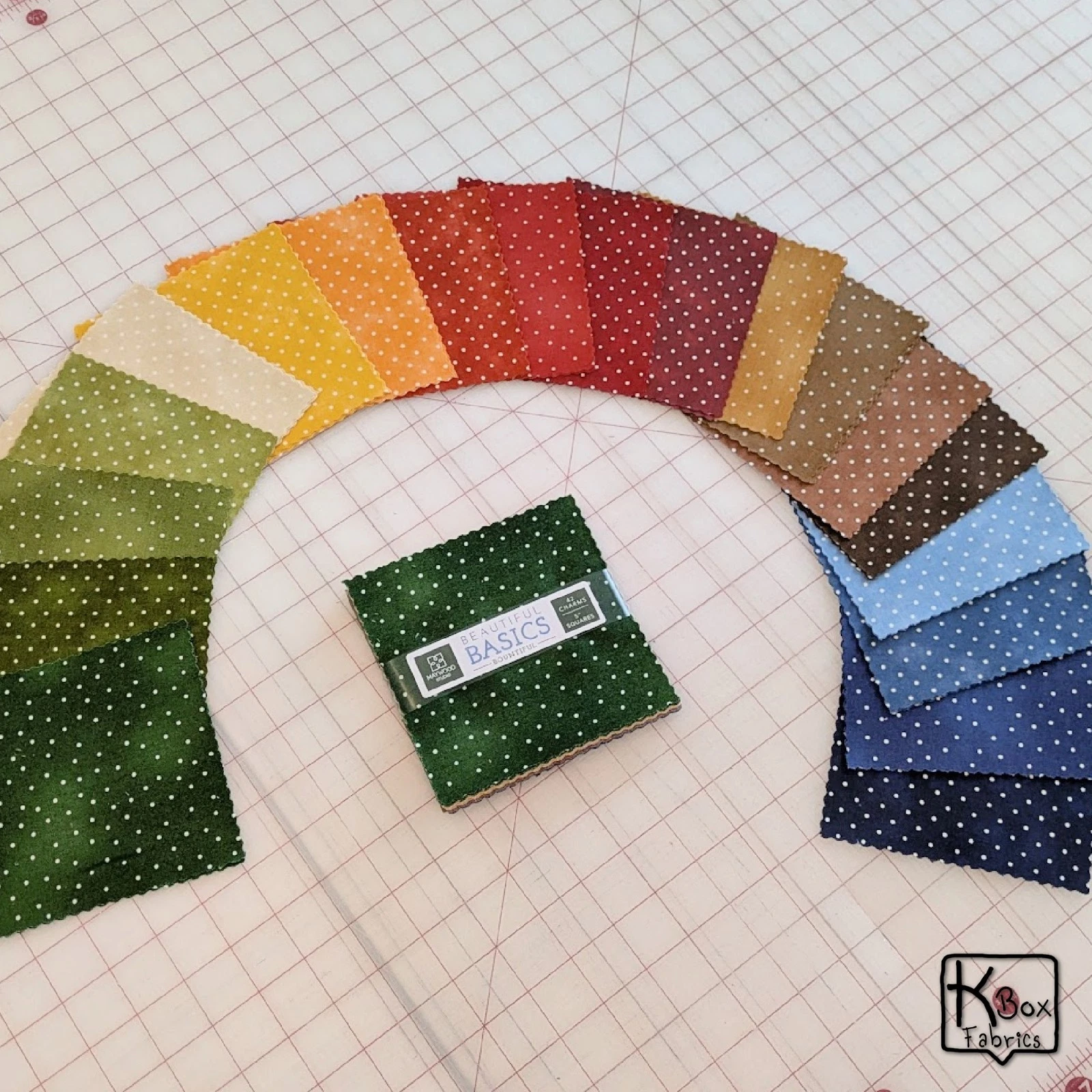 Quilting Cotton Fabric 5" Charm Pack Maywood Studio Basics Bountiful Polka Dots - product detail image 9