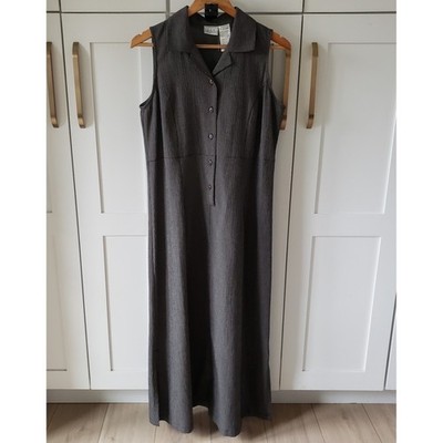 Corey Lynn Calter Dress Womens M Plaid Sleeveless Long Button Front CLC Maxi