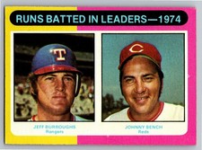 1975 Topps - #308 Johnny Bench, Jeff Burroughs VG