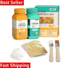 Gold Leaf Adhesive, Gilding Adhesive Set with 100ml Water Based Metal Leaf Gl...