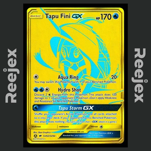 Tapu Fini GX - SV92/SV94 - Secret Rare - Hidden Fates Shiny Vault - NM/M