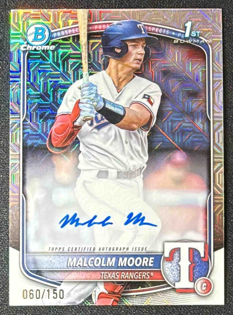2025 Bowman Malcolm Moore Chrome Auto HTA Choice Refractor /150 1st Prospect
