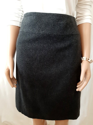 Sure Damen Rock Wollrock Stiefelrock Gr. 42 grau uni hochwertig warm neu top