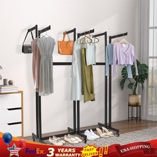 6 Arms Clothing Display Retail Rack Adjustable Floor Standing Metal Garment Rack