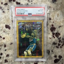1996-97 Topps Finest Rare Gold Refractor Patrick Ewing #136 PSA 8 HOF e1e