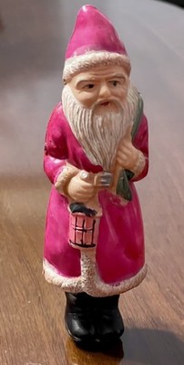 Schöne antike 6'' Zelluloid Viscoloid Weihnachten Weihnachtsmann hohle Ornament Figur