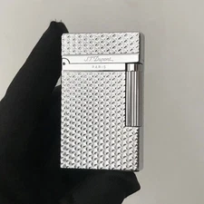 For Memorial S.T PD Lighter PING Sound Gas Refillable Brushed&Adapter UA15