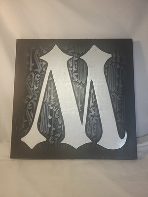 Letter M or W  Abstract Art Wall Hanging Decor 12 ''x 12 ''
