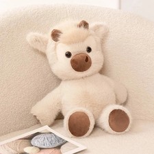 Highland Cattle Plush Toy 40cm Huggable Running Cow Premium Soft Stuffed Animal