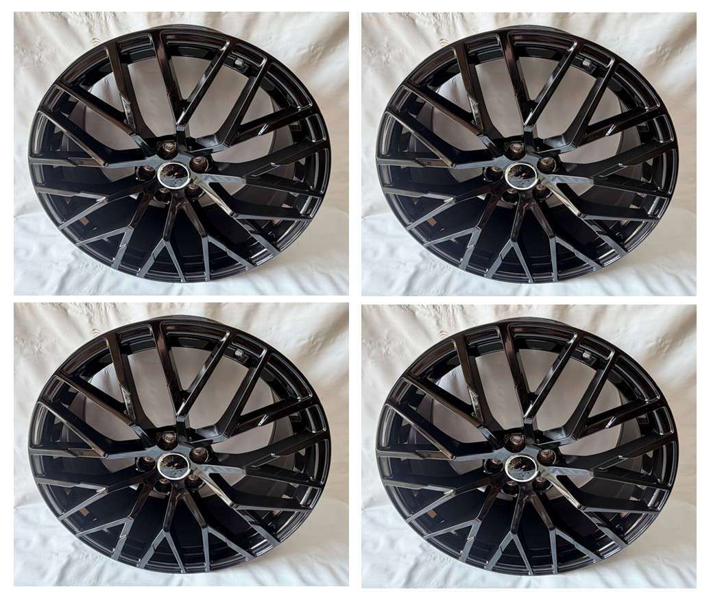 4PC 20x9 AUDI R8 GLOSS BLACK WHEELS RIMS A3 A4 A5 A6 A7 S4 S5 RS 5x112 +32MM