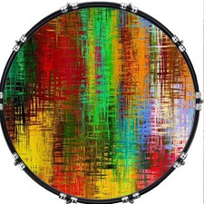 20" Custom Bass Kick Drum Front Head Graphical Colorful Interference