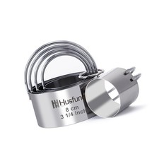 Biscuit Cutter Set Round Cookie Cutters with Handle 5 Pieces Stainless Steel ...