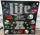 Miller Lite Metal Beer Sign Vintage Embossed AFC Helmets NFL