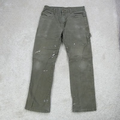 Dickies Hose Herren W32 L30 Moosgrün Duck Carpenter Workwear Flex Skate 00s