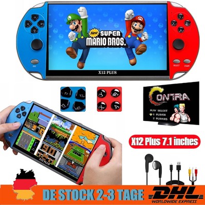 X12 plus Handheld Spielkonsole 2700 Spiele 16GB 7'' MP5 Video Retro Game Console