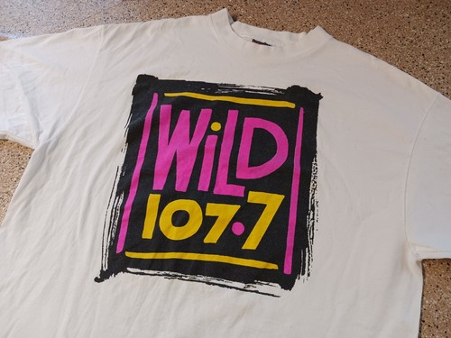 Vintage WILD 107.7 T Shirt Men's Size XL Bay Area's Radio Station Single Stitch
