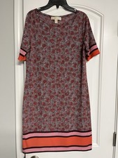 Michael Michael Kors Sheath Midi Dress Small Floral Pink STRETCH 36 Bust Career