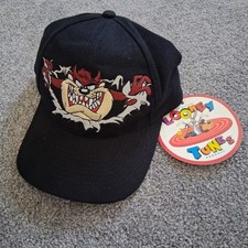 VTG 1995 Looney Tunes Tasmanian Devil TAZ Black Snapback Hat Cap NEW OLD STOCK