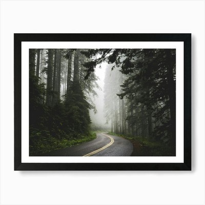 Pacific Northwest Forest Road Dream gerahmtes Wandbild Poster Leinwanddruck Bild