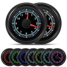 2'' 52mm Universal Clock Gauge Meter 0-12Hours 7Colors LED for Car Truck Marine
