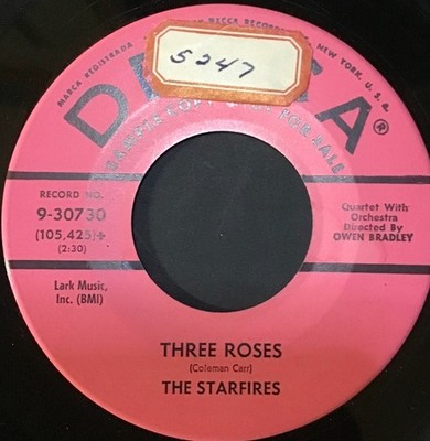 The Starfires-Three Roses/I Have Someone-RARE DJ Promo Doo Wop Soul 45