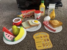 MELISSA DOUG FUN With FOOD Breakfast Waffles Coffee Fruit Yogurt Toast Kitchen