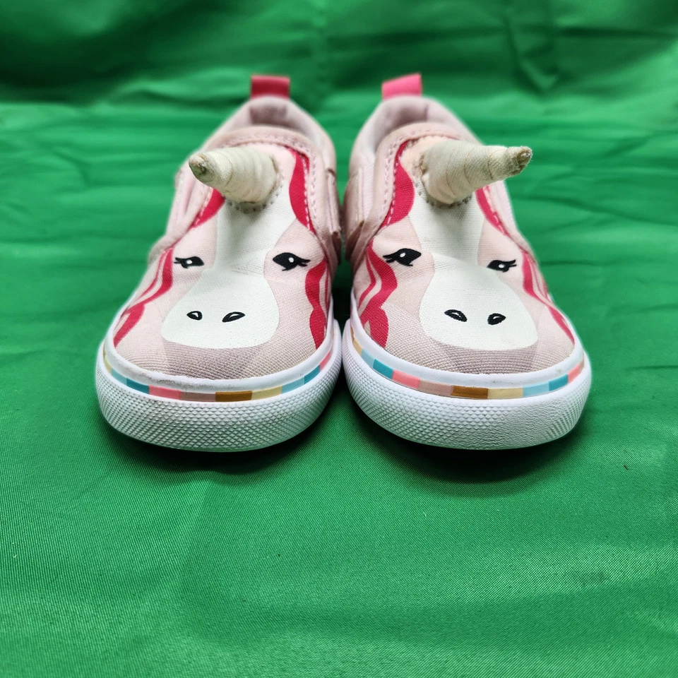 Vans Asher Unicornio Rosa Sin Cordones Niñas Niño Pequeño Talla 7 Mocasín Ajustar Sin Corbata Zapatos Foto 3 de 4