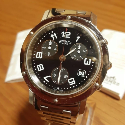 HERMÈS Orologio Uomo HERMES Clipper Cronografo CL1.910 Prodotto Funzionante