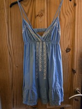 F&F Light Blue Above The Knee  Summer Dress Size M 100% Cotton