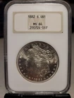 1882-S Morgan Dollar NGC MS64 in a Fatty Holder