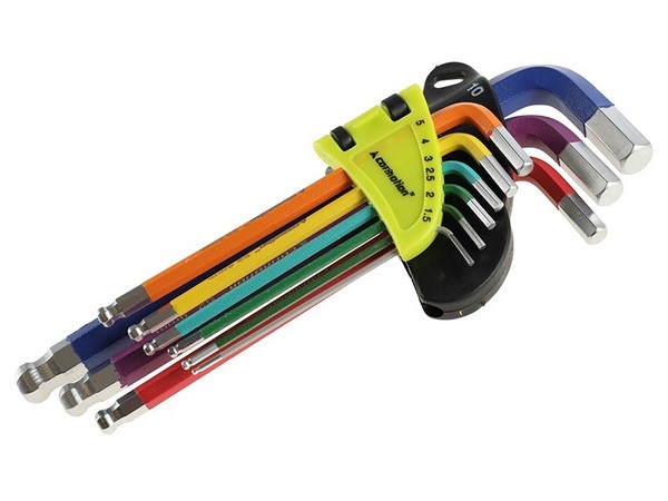 Carmotion Kugel-InbusschlüSsel, 180 Mm, GrößEn 1,5 - 10 Mm, 9 Stk, Farblich-image